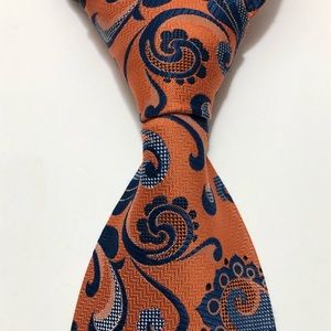 Vintage Paisley orange & blue tie
